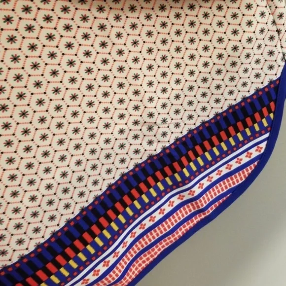 Skies Are Blue(Dillards)- Border Print Halter Neck Sleeveless Shift Dress SZ S - Picture 7 of 12